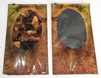 Προσαρμοσμένη πούρων ενυδατική τσάντα φερμουάρ τσαντών αυτοκόλλητη γλιστρώντας με το διαφανές παράθυρο