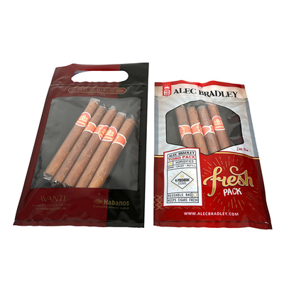 Logo Custom Cigar Humidifier Pouch With Clear Window / Ziplock / Hang Hole