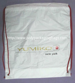 White Lightweight Durable Drawstring Storage Bags With Two PP Drawstring