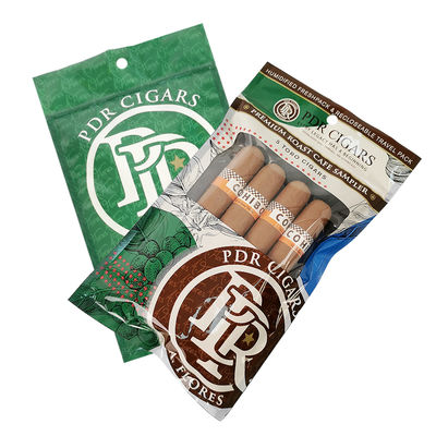 Προσαρμοσμένο επανακλειδωτό φύλλο Ziplock Τρεις πλευρικές σφραγίδες φυσικό φύλλο τσιγάρο περιτύλιγμα υγρασία πλαστική συσκευασία σακούλα με καθαρό παράθυρο