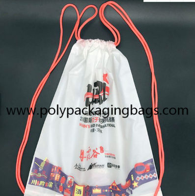7mm Cotton Rope CPE LDPE Plastic Drawstring Backpack