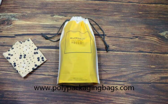 FDA 280mm*190mm CPE PE Drawstring Packaging Bags Double Drawstring Small Item Packaging Pouch