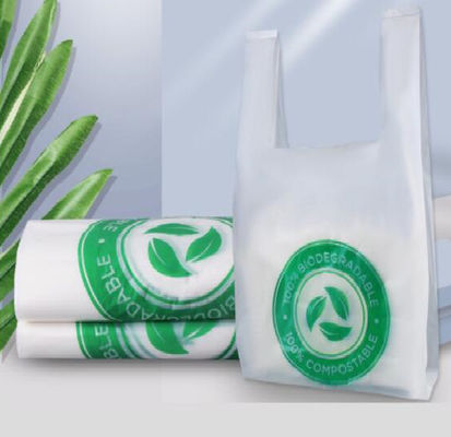 Flexo που τυπώνει τη λιπασματοποιήσιμη Cornstarch PBAT τσάντα σακουλών αγορών τεμαχισμένη τσάντες