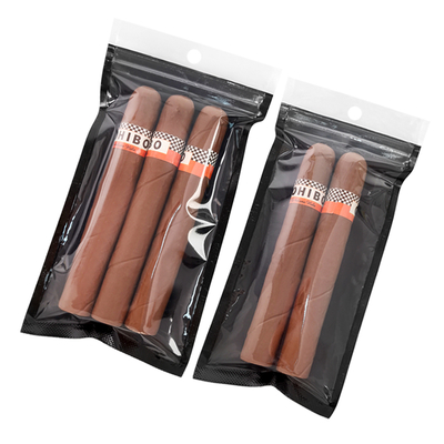 Portable Cigar Zip Lock Bags With Transparent Window Humidified System Cigar Humidified Bag and Cigar Packaging Bag