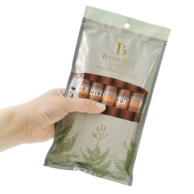 Custom Gravure Printing Humidified Cigar Bags Ziplock Humidity Cigar Bags 5 Cigars Simple Pack with Clear Window Plastic Packing
