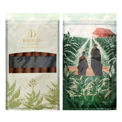 Custom Gravure Printing Humidified Cigar Bags Ziplock Humidity Cigar Bags 5 Cigars Simple Pack with Clear Window Plastic Packing