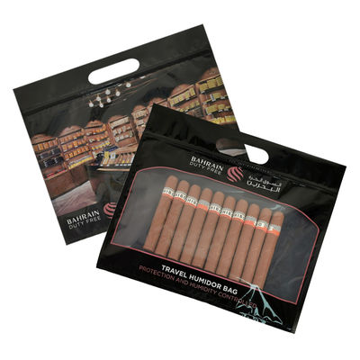 Customization Printing Humidity Cigar Bags Zipper Cigar Humidor Packaging Travel Humidity Humidifier Bag