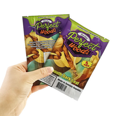 Προσαρμοσμένο λογότυπο Θερμική σφραγίδα φύλλο Mylar σακούλα υγρασία Τόμπανο συσκευασία Zip πλαστικό Humidor τσιγάρο Ziplock σακούλες υγρασία τσιγάρα