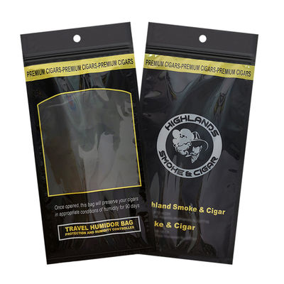 Custom Logo Cigar Humidified Bag with Built-in Moisture Pack Humidity Tobacco Cigar Bags Ziplock