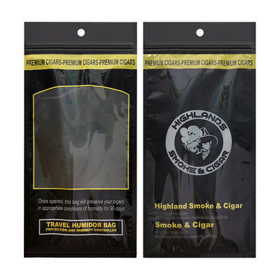 Custom Logo Cigar Humidified Bag with Built-in Moisture Pack Humidity Tobacco Cigar Bags Ziplock