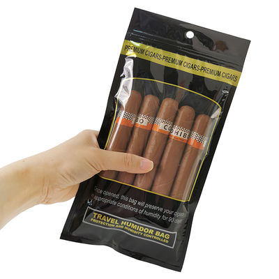 Custom Logo Cigar Humidified Bag with Built-in Moisture Pack Humidity Tobacco Cigar Bags Ziplock