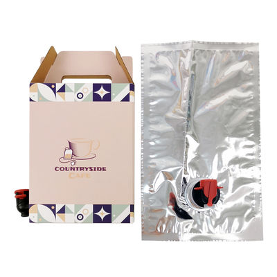 Προσαρμοσμένο 2L 3L 5L Μίας Χρήσης Χάρτινο Χαρτοκιβώτιο Συσκευασίας Καφέ Cold Brew Χυμού Box Dispenser Bag in Box Ασηπτική Συσκευασία