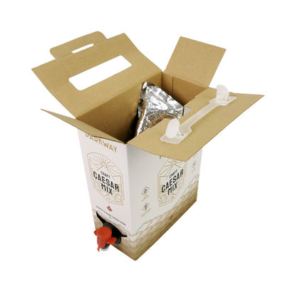 Προσαρμοσμένη 1L 1.5L 2L 3L 5L 96OZ BIB BAG Μίας χρήσης σε κουτί από χαρτί για τσάι, χυμό, καφέ, πακέτο με διανομέα