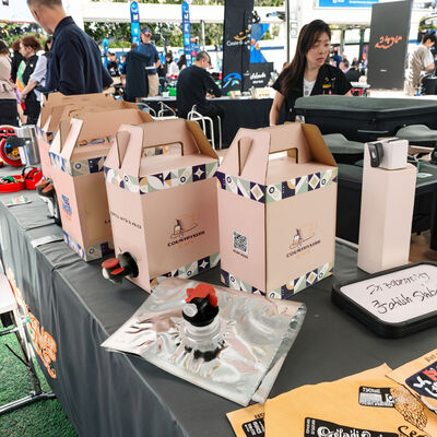 Τεχνητή σακούλα επιφάνειας σε κουτί πλαστικό δοχείο με βρύση κατάλληλο για εφαρμογές υγρής συσκευασίας τροφίμων