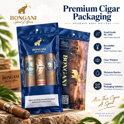 Food-grade TPU And PE plastic cigar bags 009mm thickness packaging option for cigar distributors requiring consistent and protection