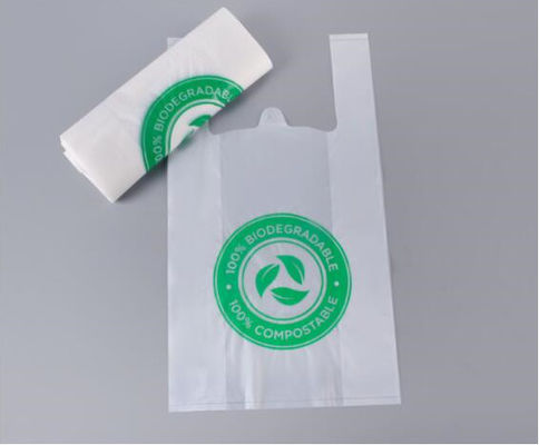 Flexo που τυπώνει τη λιπασματοποιήσιμη Cornstarch PBAT τσάντα σακουλών αγορών τεμαχισμένη τσάντες