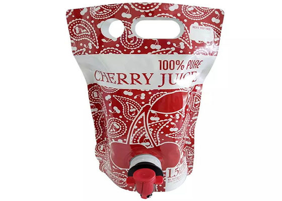 Μεγάλη σακούλα σωλήνων χυμού στάσεων περιεκτικότητας επάνω φρέσκια με τη βρύση/το βύσμα πεταλούδων