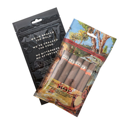 πλαστικό φερμουάρ καπνό Mylar Pouch Leaf Wrap Moisturizing Cigar Packaging Bag με στρώμα υδρομέτρου