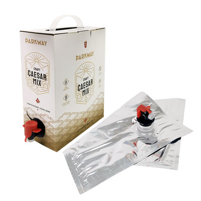 Προσαρμοσμένη 1L 1.5L 2L 3L 5L 96OZ BIB BAG Μίας χρήσης σε κουτί από χαρτί για τσάι, χυμό, καφέ, πακέτο με διανομέα